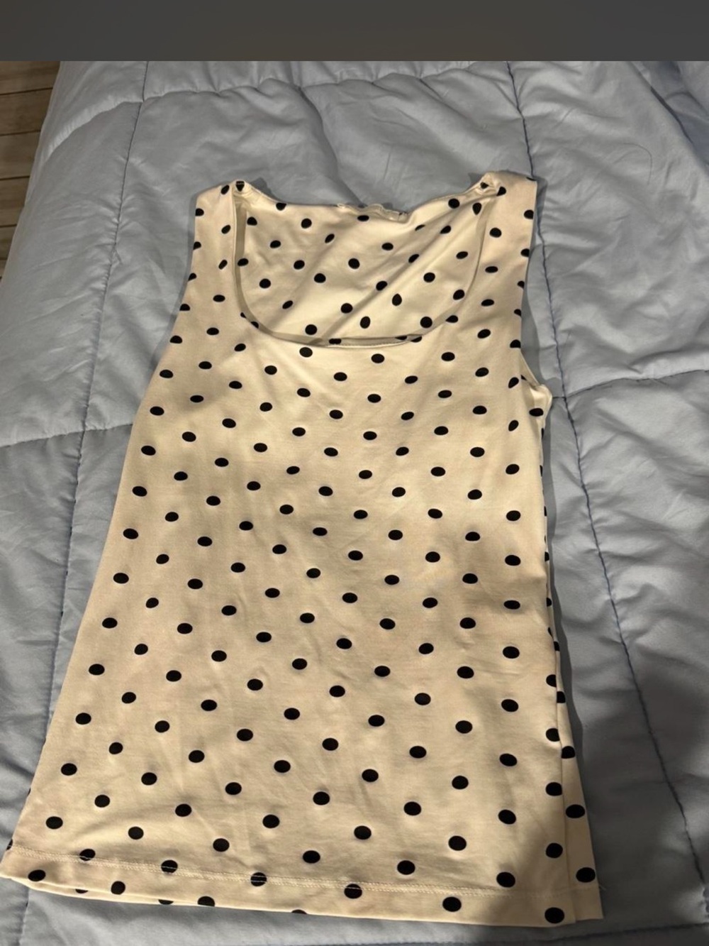 Zara Cream Polka Dot Sleeveless Tank